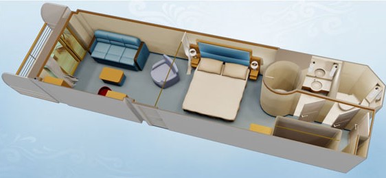 Cabine familiale Concierge avec vue sur mer et véranda