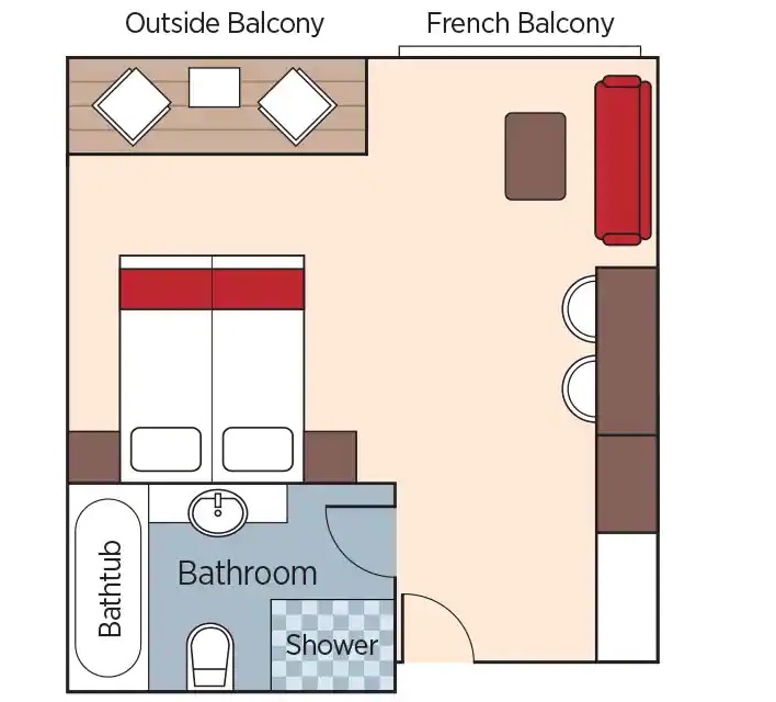 Suite française et extérieure avec balcon