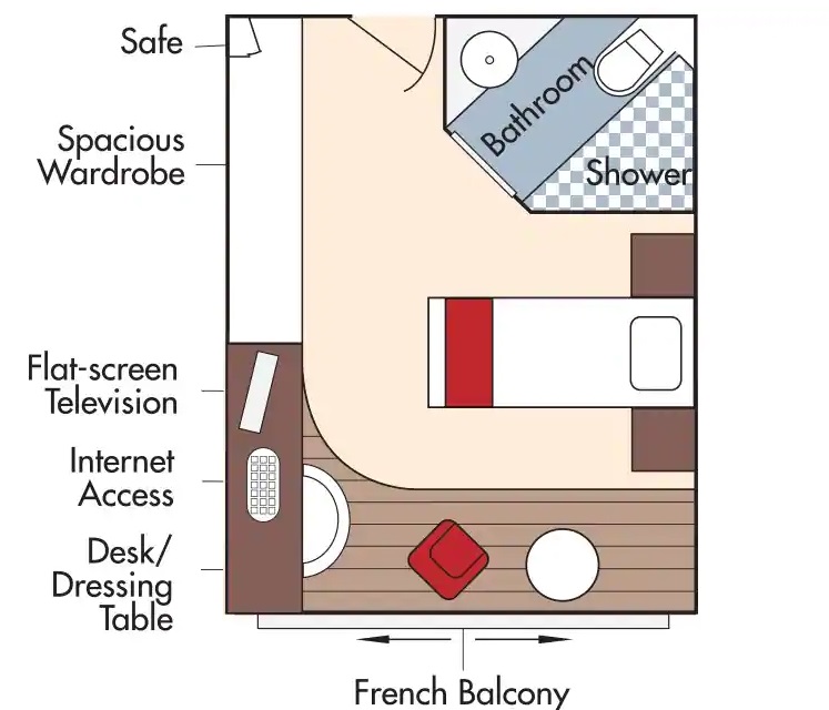 Cabine Simple avec balcon français