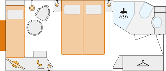 Cabine extérieure de deux lits