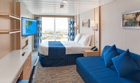 Cabine panoramique spacieuse avec vue sur océan