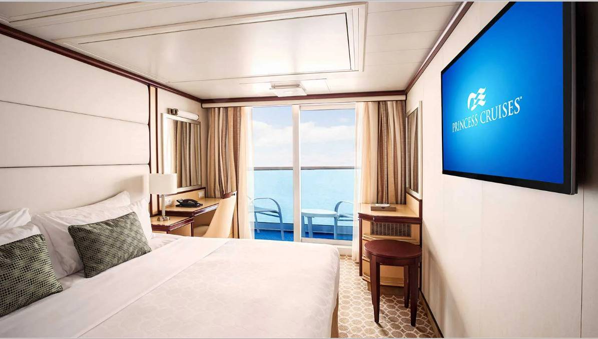 Cabine avec balcon et deux lits bas