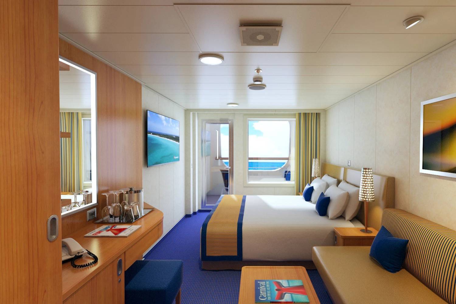 Cabine avec balcon de la corniche