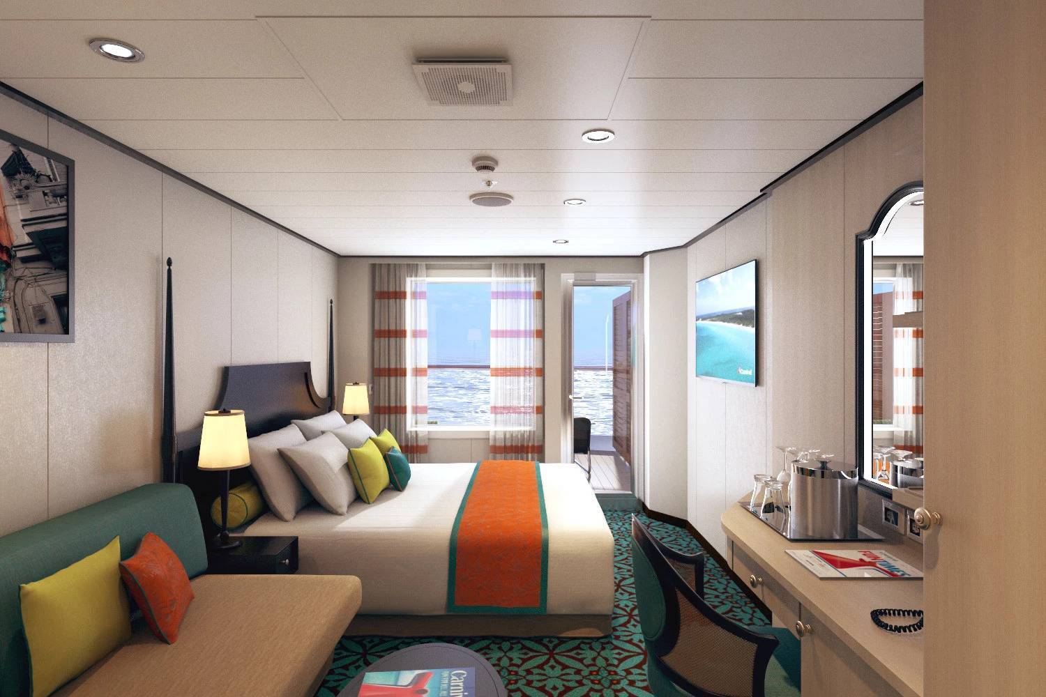 Cabine Havana avec grand balcon orienté vers la poupe