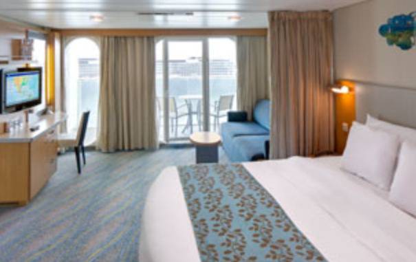 Cabine à grand balcon avec vue ultra spacieuse sur mer