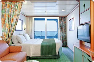 cabine spacieuse à balcon avec vue sur mer