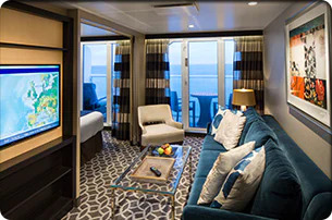 Grande suite avec grand balcon à une chambre