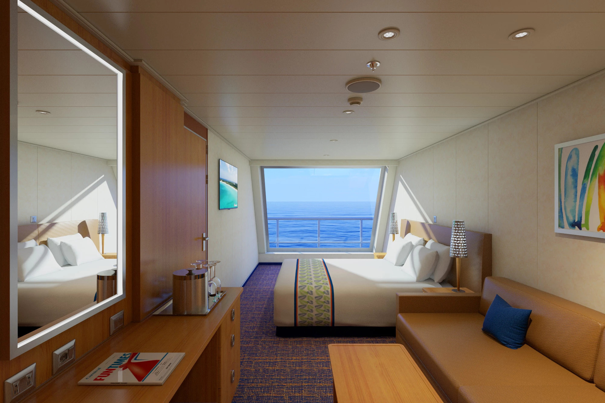 Cabine avec vue panoramique sur océan