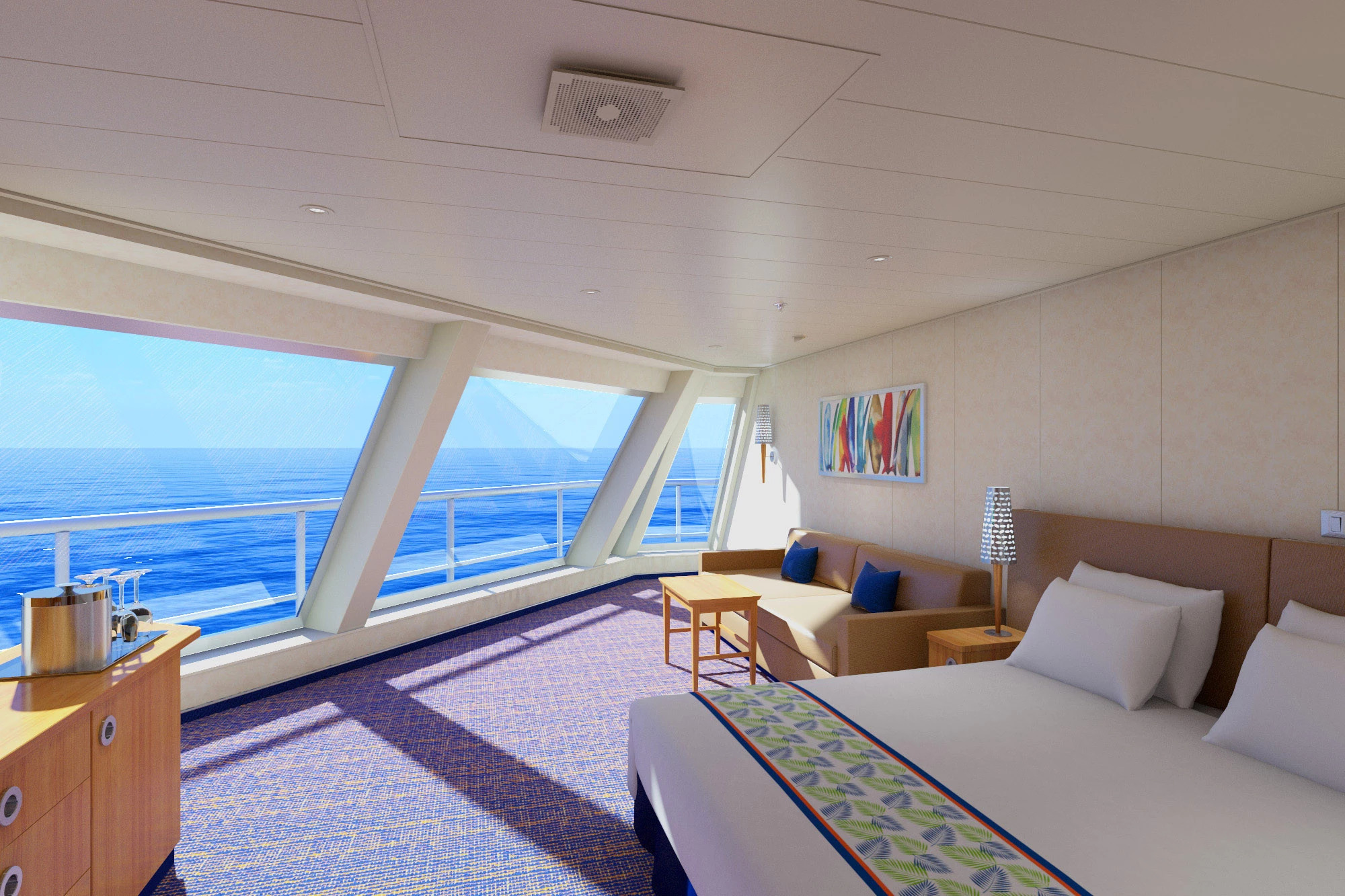 Cabine avec vue panoramique sur océan