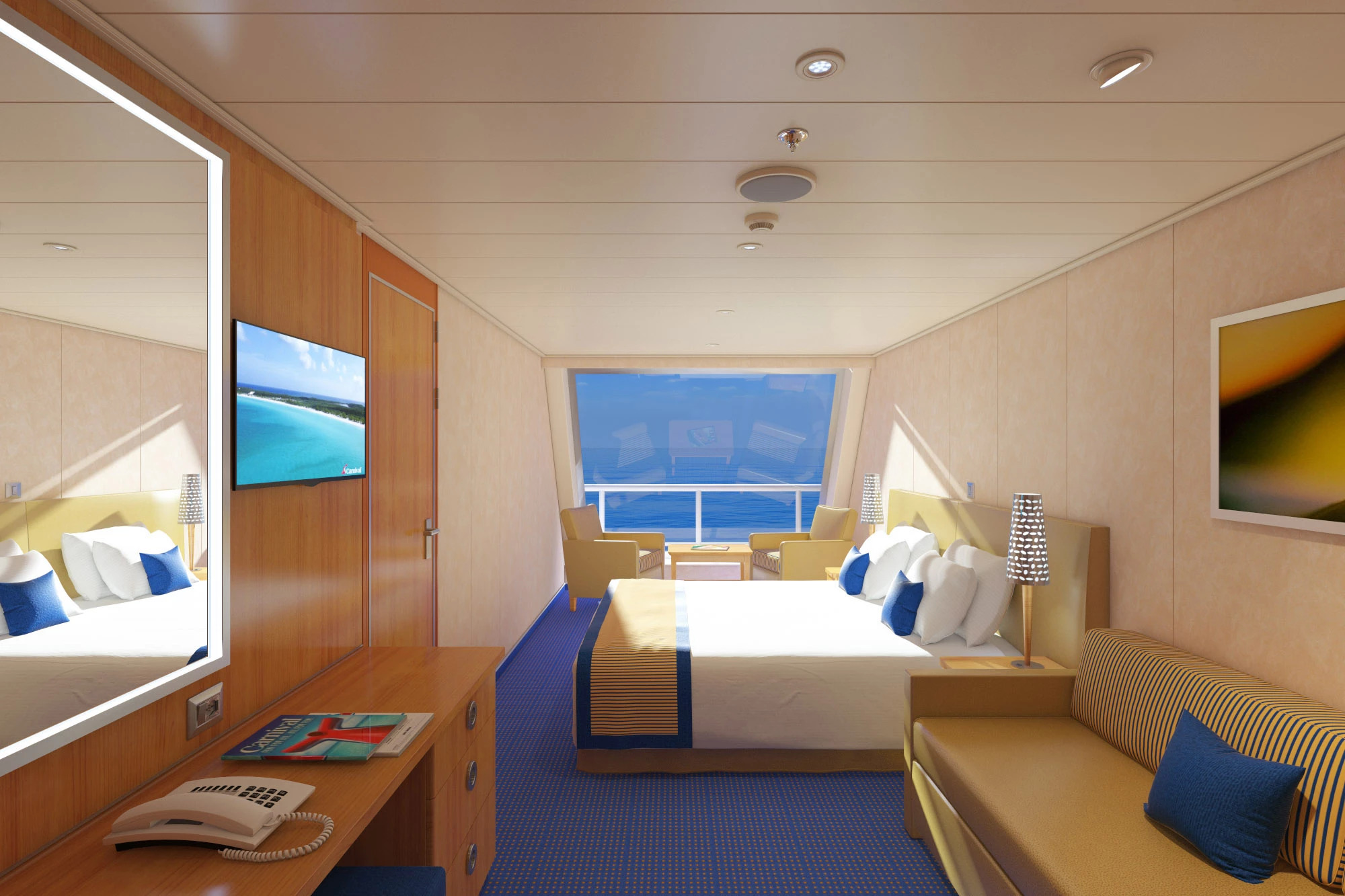 Cabine avec vue panoramique sur océan