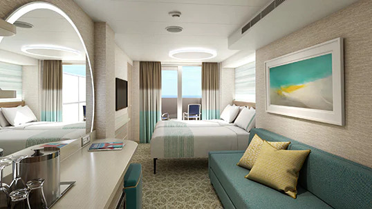 Cabine Cloud 9 Spa avec grand balcon orienté vers la proue