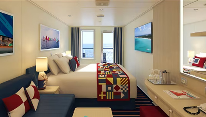 Cabine Family Harbour avec un grand balcon orienté vers l'arrière