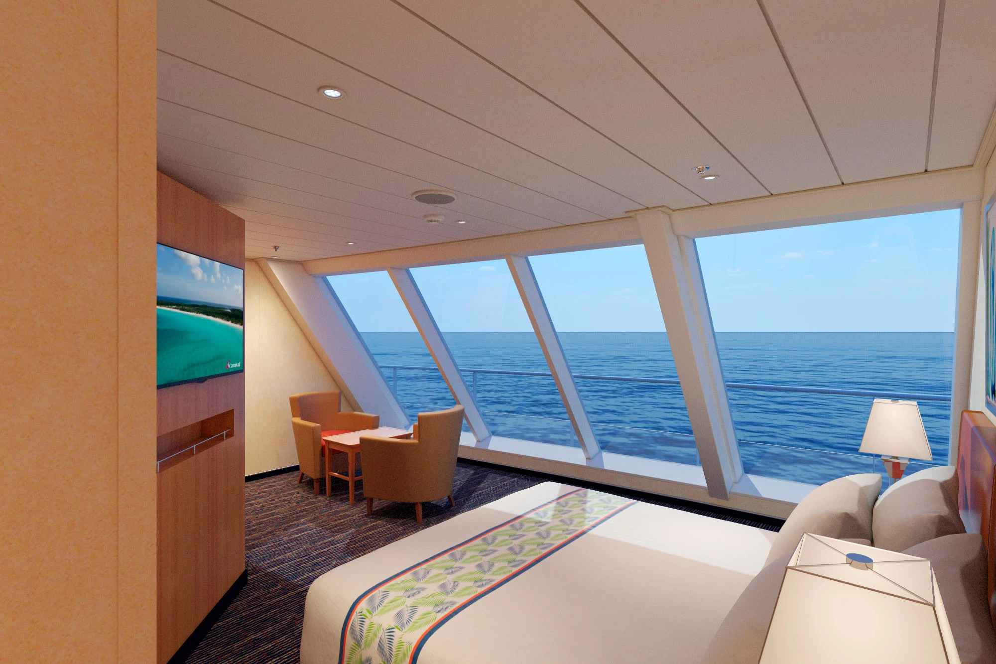 Cabine avec vue panoramique sur l'océan