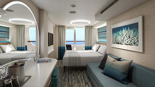 Cabine avec balcon de la corniche
