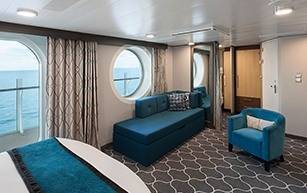 Cabine très spacieuse avec vue sur océan et grand balcon