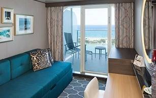 Cabine avec grand balcon et vue sur océan