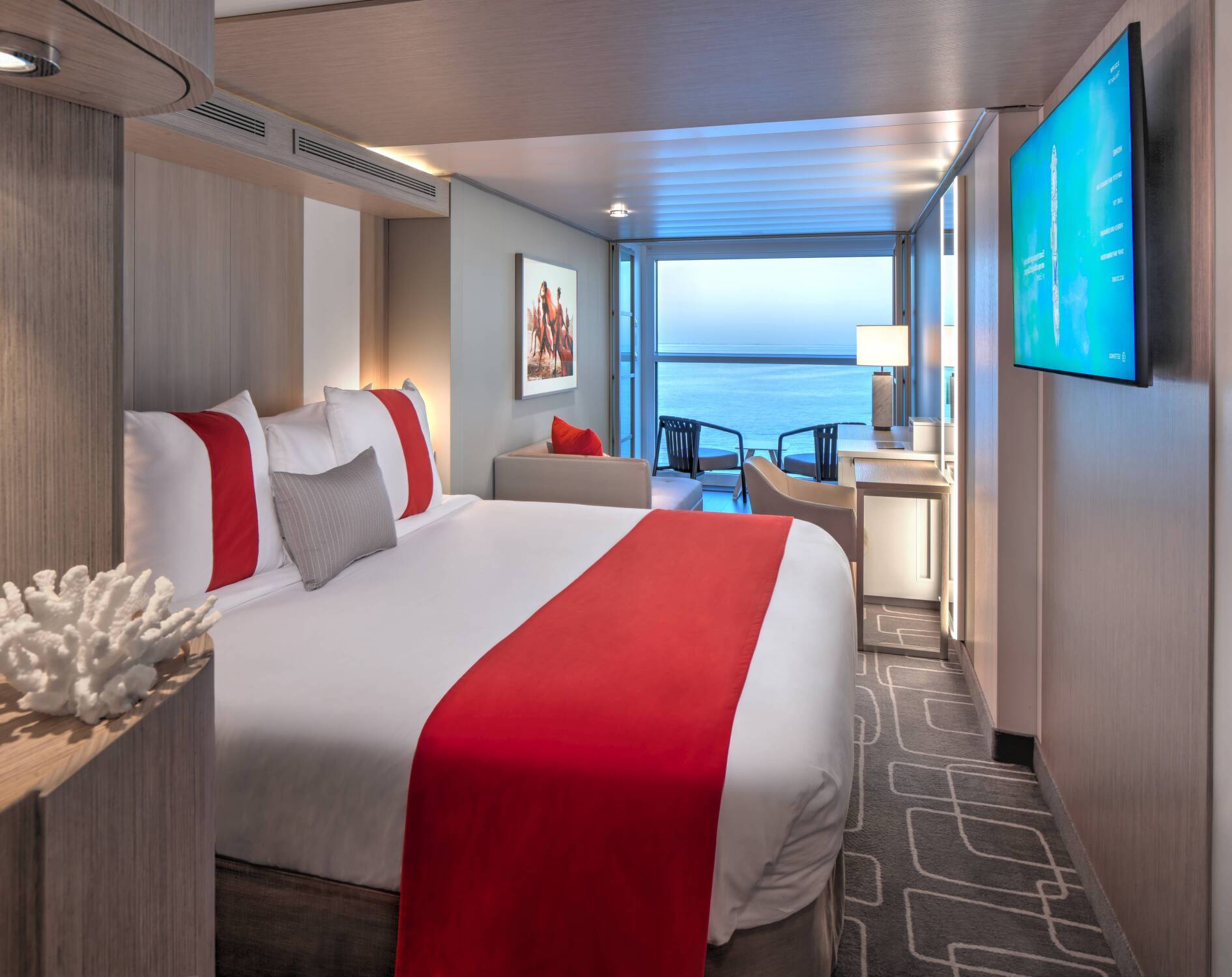 Edge Stateroom mit Infinite Veranda (eingeschränkte Aussicht)