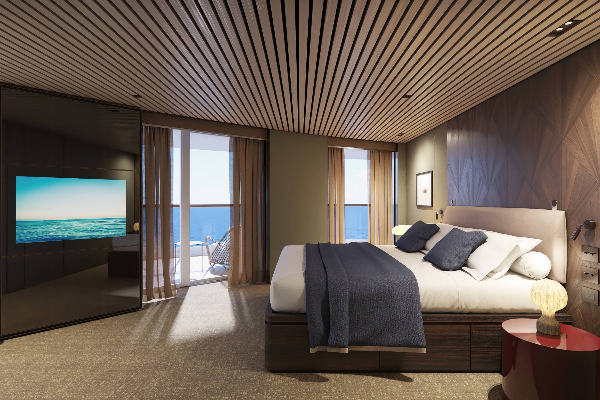 Suite du propriétaire Le Havre orientée vers l'arrière avec chambre principale et grand balcon
