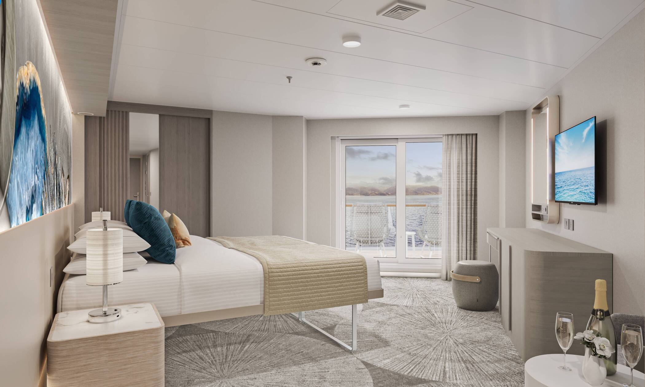 Suite orientée vers l'arrière avec grand balcon