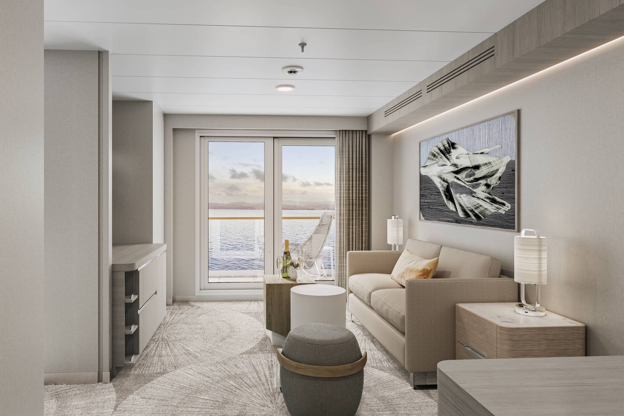 Suite familiale avec chambre principale et balcon