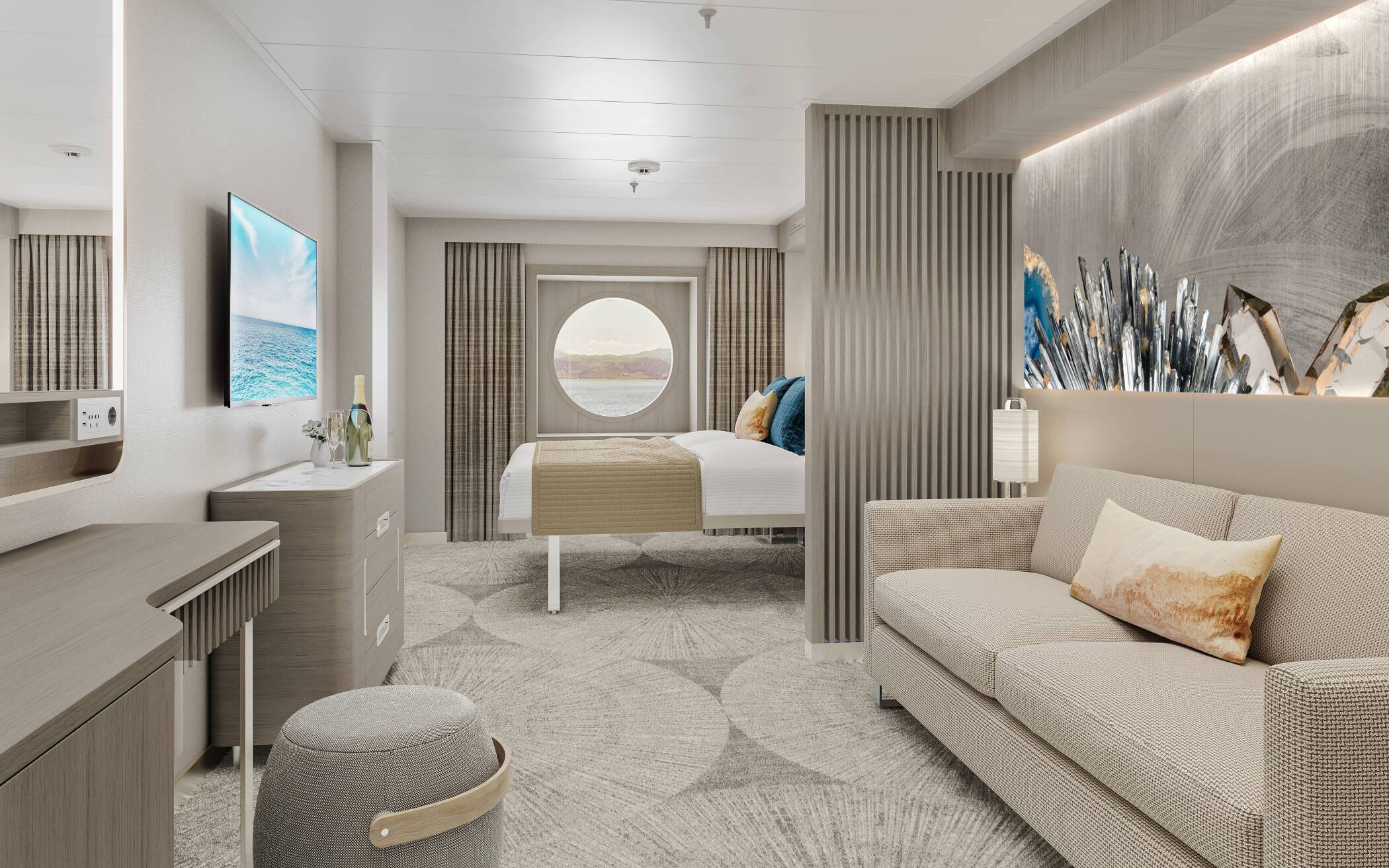 Cabine familiale avec vue sur mer