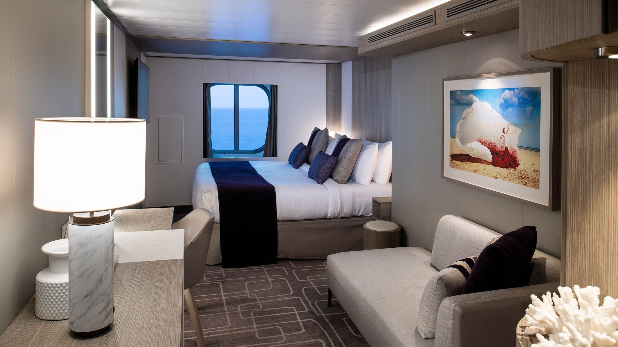 Cabine principale avec vue sur océan