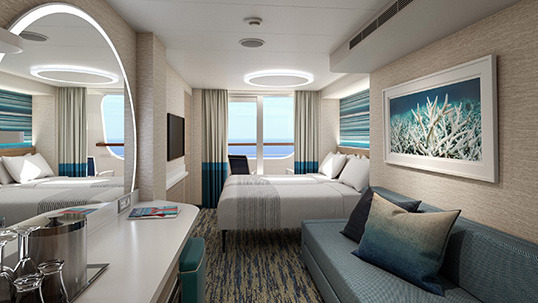 Cabine avec balcon de la corniche