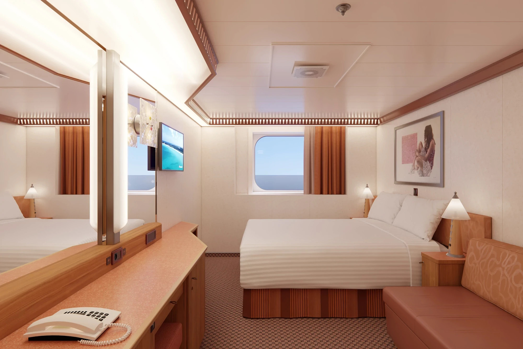 Cabine intérieure avec baie vitrée (vue réduite)