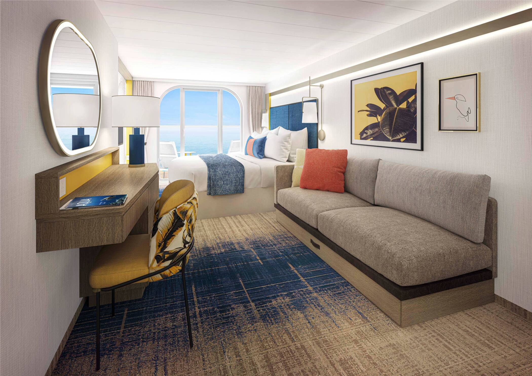 Cabine communicante avec vue sur océan et balcon