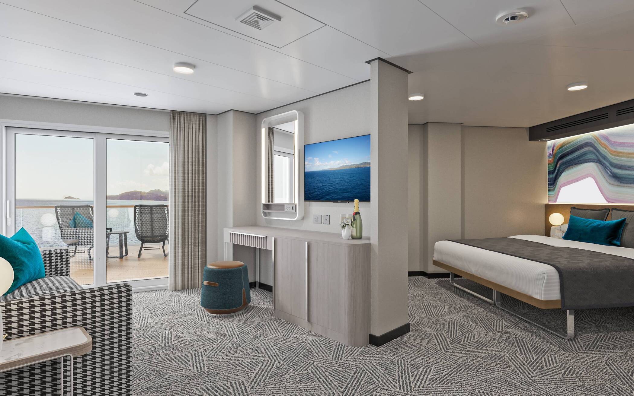 Suite avant avec grand balcon