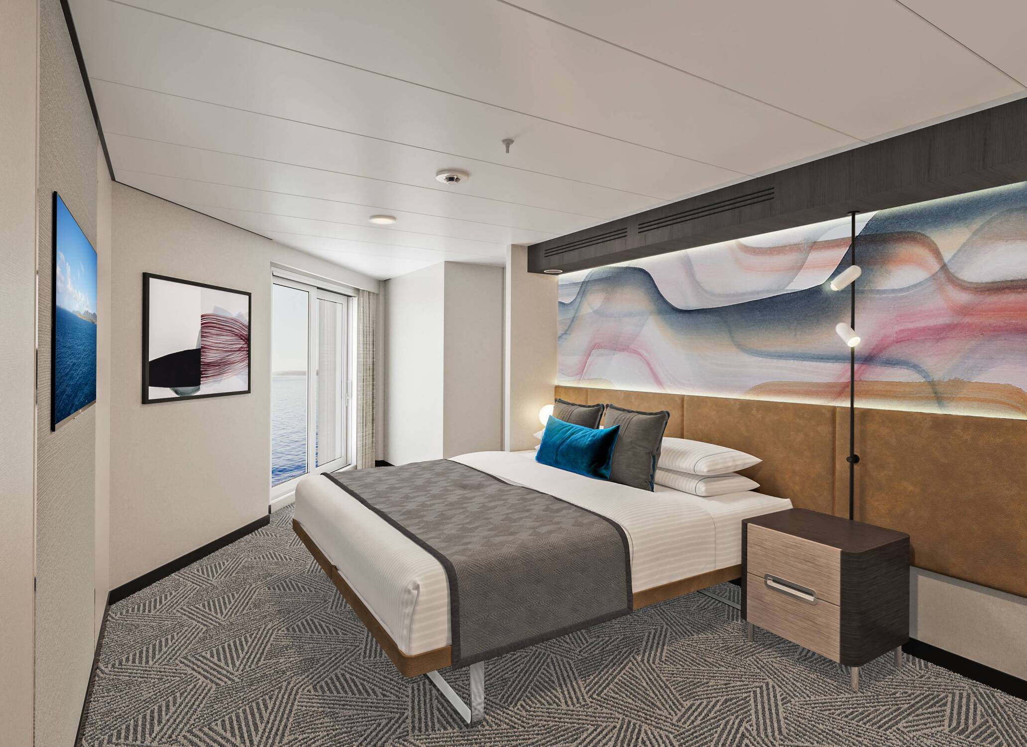 Suite familiale avec chambre principale et balcon