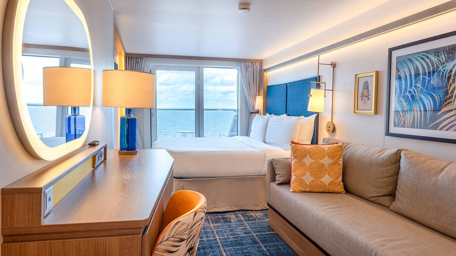 Cabine connectée à balcon avec vue sur l'océan
