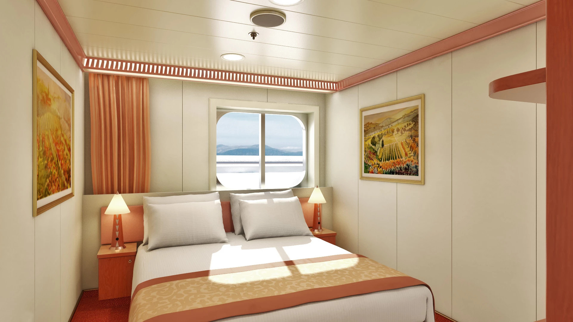 Cabine intérieure avec baie vitrée (vue réduite)