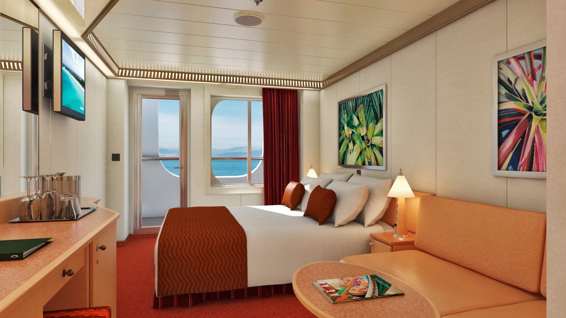 Cabine avec balcon de la corniche