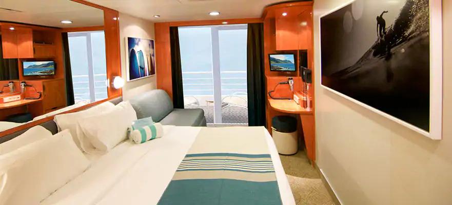 Cabine avec grand balcon orienté vers l'arrière